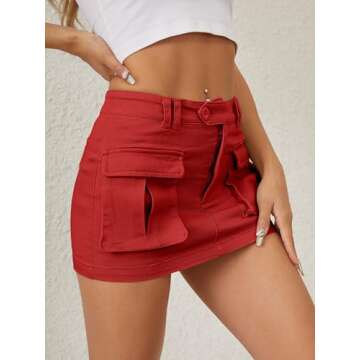 ELLEVEN Cargo Mini Skirt for Women Comfortable Stylish