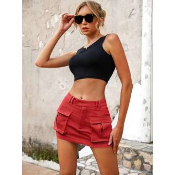 ELLEVEN Cargo Mini Skirt for Women Comfortable Stylish