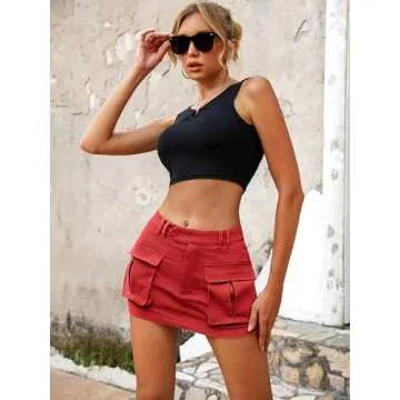 ELLEVEN Cargo Mini Skirt for Women Comfortable Stylish