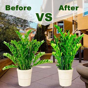 HiGift Plant Support Stakes, 6 Pack Metal Peony Cages and Supports, Garden Stakes Plant Support Cage, Large Plant Support Ring for Outdoor Indoor Snake Plant Peony Rose Flowers Vine (10" W x 15.8" H)