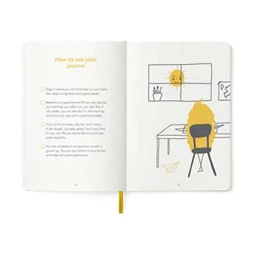 HappyMe - Gratitude Journal for Kids with Daily Prompts, Writing Notebook to Express Thoughts & Feelings, Growth Mindset and Learning Tool for Ages 6-12, Perfect for Reflection, English (US), (Yellow)