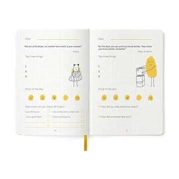 HappyMe - Gratitude Journal for Kids with Daily Prompts, Writing Notebook to Express Thoughts & Feelings, Growth Mindset and Learning Tool for Ages 6-12, Perfect for Reflection, English (US), (Yellow)