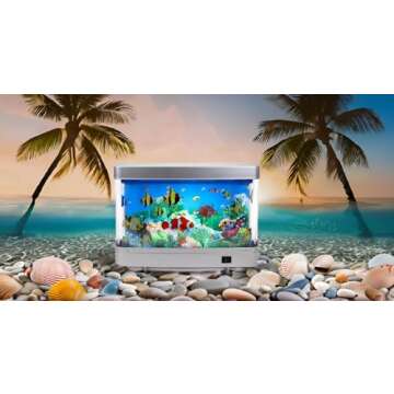 Lightahead Artificial Aquarium: Fascinating Moving Pictures of Fish in Tank Decorative Sensory Aquarium Lamp Virtual Ocean in Motion (Marine Life A)