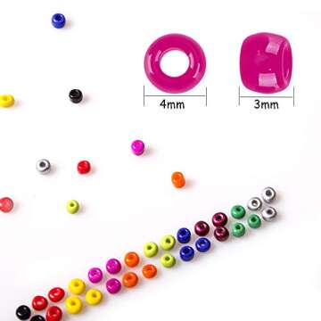 4800pcs 4mm 6/0 Pony Beads Glass Seed Beads for Bracelet Jewelry Making Kit, Beads Assortments Kit for Adults