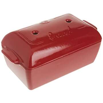 Emile Henry Made In France Bread Loaf Baker, 9.4 x 5"", Burgundy