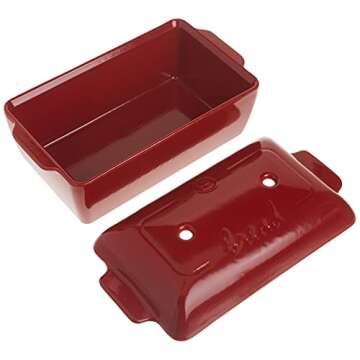 Emile Henry Made In France Bread Loaf Baker, 9.4 x 5"", Burgundy