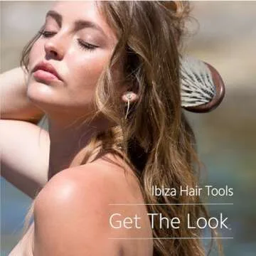 Ibiza Hair Oval Boar Flat Brush (OC6) | Reinforced Boar & Nylon Bristles with Cork Handle | Creates Shiny Looks | Ideal for Short to Long Styles | Use Before or After Blowouts | Heat Resistant