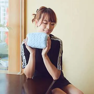 Trendy Blue Terry Cloth Makeup Pouch for All Occasions