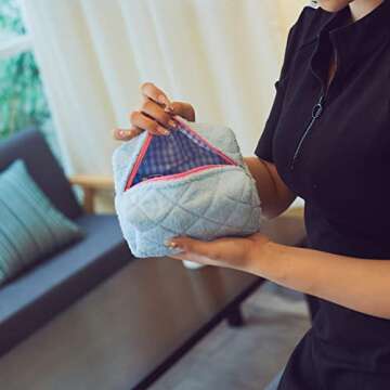 Trendy Blue Terry Cloth Makeup Pouch for All Occasions