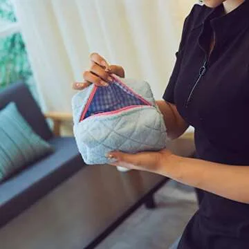 Trendy Blue Terry Cloth Makeup Pouch for All Occasions