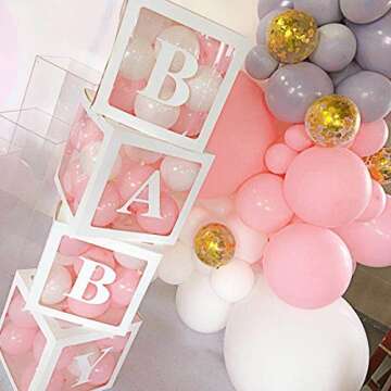 Baby Shower Boxes for Decor - 4 pcs Eye-Catching Design