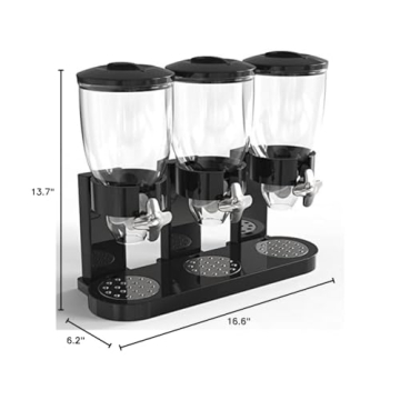 Stylish Triple Food Dispenser for Snacks and Cereal