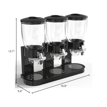 Stylish Triple Food Dispenser for Snacks and Cereal