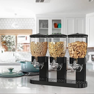 Stylish Triple Food Dispenser for Snacks and Cereal