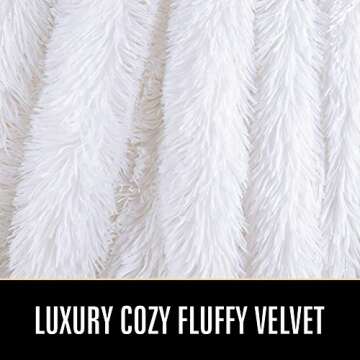 LOCHAS Super Soft Shaggy Faux Fur Throw Blanket, Plush Fuzzy Sherpa Throw Blanket for Couch, Cozy Fluffy White Blankets for Bed Chair Sofa, 50'' x 60''