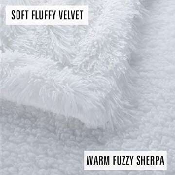LOCHAS Super Soft Shaggy Faux Fur Throw Blanket, Plush Fuzzy Sherpa Throw Blanket for Couch, Cozy Fluffy White Blankets for Bed Chair Sofa, 50'' x 60''