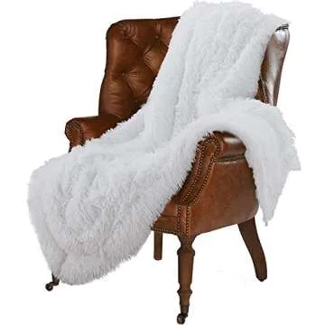 LOCHAS Super Soft Faux Fur Throw Blanket for Cozy Comfort