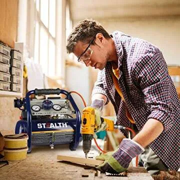 STEALTH SAQ-1234 Air Compressor 2 Gallon, 3/4 HP, 125PSI, Quiet & Oil-Free