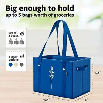 Green Bulldog Reusable Grocery Bags - Heavy Duty Reusable Shopping Tote Bags W/Long Handles, Foldabl...