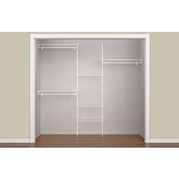 ClosetMaid 5636 SuperSlide 5-Feet to 8-Feet Closet Organizer Kit, White