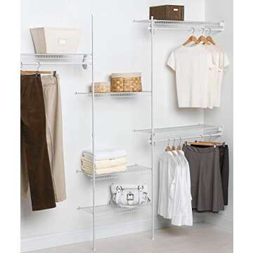 ClosetMaid 5636 SuperSlide 5-Feet to 8-Feet Closet Organizer Kit, White