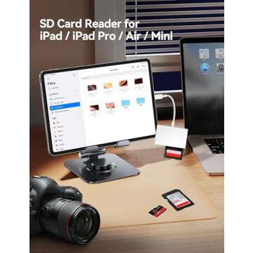 USB C to SD Card Reader, SD Card Adapter with SD MicroSD USB 3 Ports, BnmxTek USBC Memory Card Reader for iPhone 15 Pro Max, iPad Pro/Air/Mini, Mac, MacBook Pro/Air, and More USB-C/Type C Devices