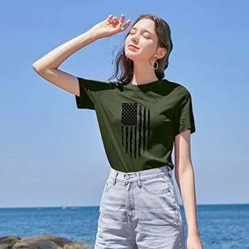 Patriotic Shirts for Women 4th of July Shirts Women Tshirts Shirts for Women American Flag Shirt
