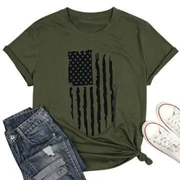 Patriotic Shirts for Women 4th of July Shirts Women Tshirts Shirts for Women American Flag Shirt
