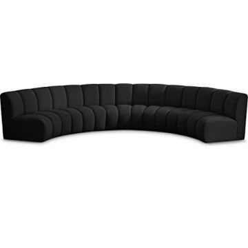 Meridian Furniture Infinity Collection Modern 5PC Sectional with Deep Channel Tufting