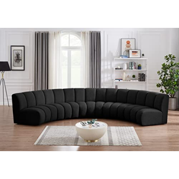Infinity Modular Sectional with Luxurious Tufting in Black