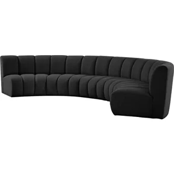 Infinity Modular Sectional with Luxurious Tufting in Black