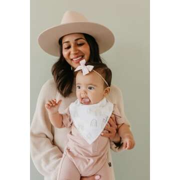 Copper Pearl Baby Bandana Bibs - 4 Pack Soft Cotton Baby Bibs for Drooling and Teething, Absorbent Drool Bibs for Baby Girl and Boy, Adjustable to Fit Newborns to Toddlers, Tons of Styles (Whimsy)