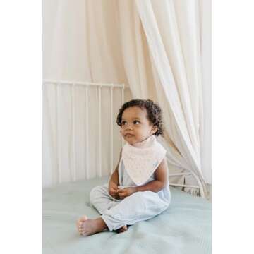 Copper Pearl Baby Bandana Bibs - 4 Pack Soft Cotton Baby Bibs for Drooling and Teething, Absorbent Drool Bibs for Baby Girl and Boy, Adjustable to Fit Newborns to Toddlers, Tons of Styles (Whimsy)