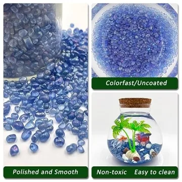 BXI Vibrant Blue Sea Glass Aquarium Gravel Sand 2.2 lbs