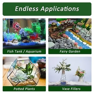 BXI Vibrant Blue Sea Glass Aquarium Gravel Sand 2.2 lbs