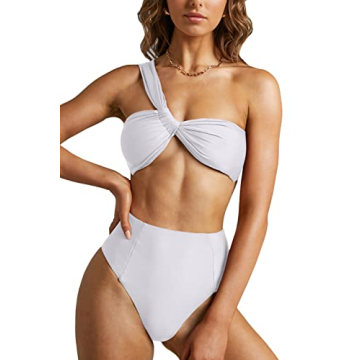 Stylish One Shoulder High Waisted Bikini Set for Women