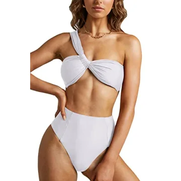 Stylish One Shoulder High Waisted Bikini Set for Women
