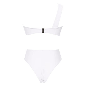 Stylish One Shoulder High Waisted Bikini Set for Women