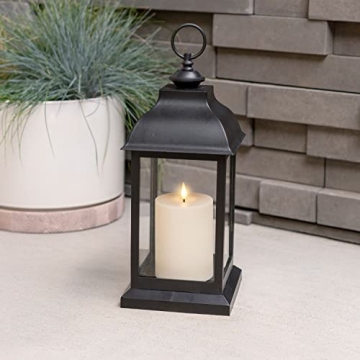 LampLust Decorative Candle Lanterns, 12 Inch, Black Lanterns Decorative Indoor, Battery Operated, LE...