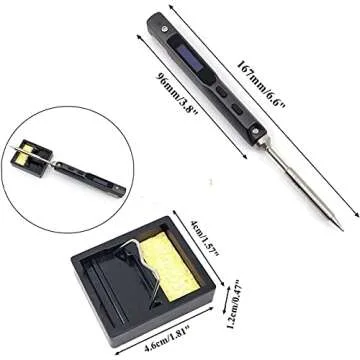 NovelLife 65W Mini TS100 Electric Soldering Iron Kit,Adjustable Temperature,Programmable Smart Chip,Digital OLED Screen Display with TS B2 Solder Tip,Power Supply,XT60 Power Cord (Black B2 Tip)