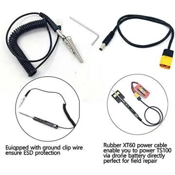 NovelLife 65W Mini TS100 Electric Soldering Iron Kit,Adjustable Temperature,Programmable Smart Chip,Digital OLED Screen Display with TS B2 Solder Tip,Power Supply,XT60 Power Cord (Black B2 Tip)