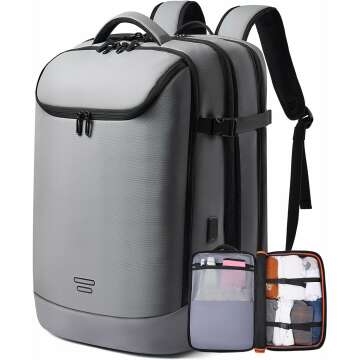 Carry-On Backpack Airline Approved Travel Laptop Bag 50L with USB Port