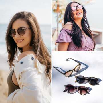 WearMe Pro Classic Small Round Retro Sunglasses, Tortoise Frame/Mirror Green Lens