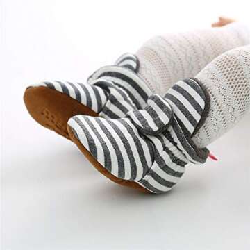 Meckior Infant Baby Girls Boys Cotton Booties Soft Non-Slip Sole Winter Warm Cozy Stay On Socks Newb...