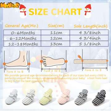 Meckior Infant Baby Girls Boys Cotton Booties Soft Non-Slip Sole Winter Warm Cozy Stay On Socks Newborn Toddler First Walkers Crib Shoes