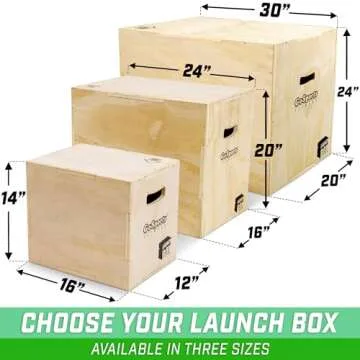 GoSports Fitness Launch Box - 3-in-1 Adjustable Plyo Box