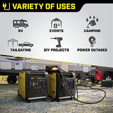 Champion Power Equipment 4500-Watt Electric Start Dual Fuel RV Ready Portable Inverter Generator with Quiet Technology