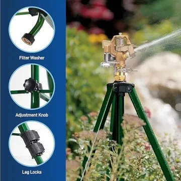 Orbit Heavy-Duty Brass Impact Sprinkler Adjustable Tripod