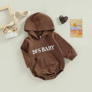 xiqaalombvt Cozy Baby Hoodie Romper for Boys and Girls