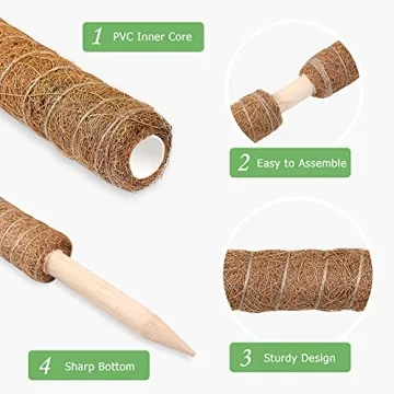 Augshy 43 Inch Moss Pole - Perfect for Indoor Climbing Plants